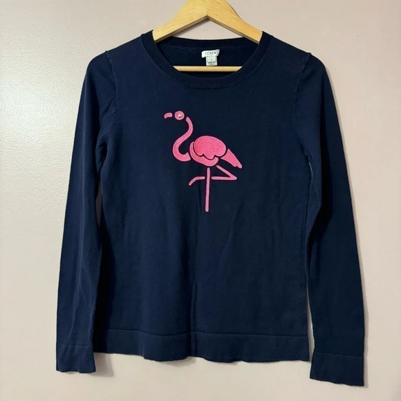 J.Crew Flamingo  Teddie Sweater Women Size S - Picture 1 of 6